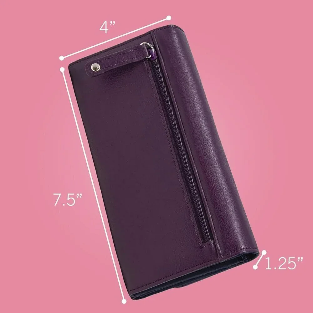 Women's Ribbon Stripe Money Manager RFID Slim Wallet Card Holder with Coin
